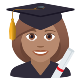 Woman Student: Medium Skin Tone on JoyPixels 6.0