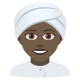 Woman Wearing Turban: Dark Skin Tone on JoyPixels 6.0