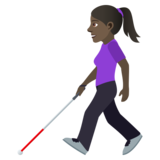 Woman with White Cane: Dark Skin Tone on JoyPixels 6.0