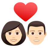 Couple with Heart: Woman, Man, Light Skin Tone on JoyPixels 6.5