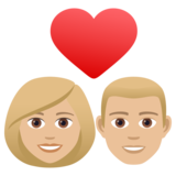 Couple with Heart: Woman, Man, Medium-Light Skin Tone on JoyPixels 6.5