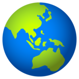 Globe Showing Asia-Australia on JoyPixels 6.5