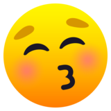 Kissing Face with Closed Eyes on JoyPixels 6.5