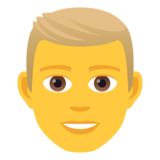Man: Blond Hair on JoyPixels 6.5