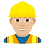 Man Construction Worker: Medium-Light Skin Tone on JoyPixels 6.5