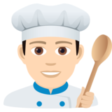 Man Cook: Light Skin Tone on JoyPixels 6.5