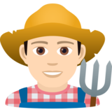 Man Farmer: Light Skin Tone on JoyPixels 6.5