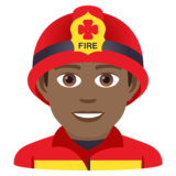 Man Firefighter: Medium-Dark Skin Tone on JoyPixels 6.5