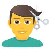 Man Getting Haircut on JoyPixels 6.5