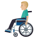 Man in Manual Wheelchair: Medium-Light Skin Tone on JoyPixels 6.5