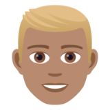 Man: Medium Skin Tone, Blond Hair on JoyPixels 6.5