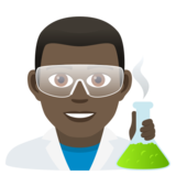Man Scientist: Dark Skin Tone on JoyPixels 6.5