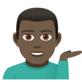 Man Tipping Hand: Dark Skin Tone on JoyPixels 6.5