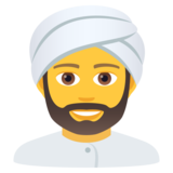 Man Wearing Turban on JoyPixels 6.5