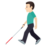 Man with White Cane: Light Skin Tone on JoyPixels 6.5