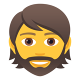 Person: Beard on JoyPixels 6.5