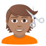 Person Getting Haircut: Medium Skin Tone on JoyPixels 6.5