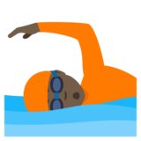 Person Swimming: Dark Skin Tone on JoyPixels 6.5