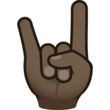 Sign of the Horns: Dark Skin Tone on JoyPixels 6.5