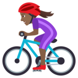 Woman Biking: Medium-Dark Skin Tone on JoyPixels 6.5
