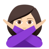 Woman Gesturing No: Light Skin Tone on JoyPixels 6.5