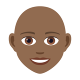 Woman: Medium-Dark Skin Tone, Bald on JoyPixels 6.5