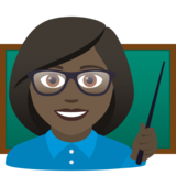 Woman Teacher: Dark Skin Tone on JoyPixels 6.5