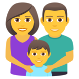 Family: Man, Woman, Boy on JoyPixels 6.6