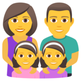 Family: Man, Woman, Girl, Girl on JoyPixels 6.6