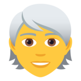 Person: White Hair on JoyPixels 6.6