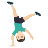 Man Cartwheeling: Light Skin Tone on JoyPixels 7.0