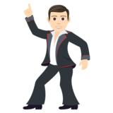 Man Dancing: Light Skin Tone on JoyPixels 7.0