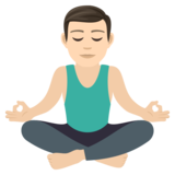 Man in Lotus Position: Light Skin Tone on JoyPixels 7.0
