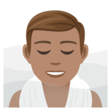 Man in Steamy Room: Medium Skin Tone on JoyPixels 7.0