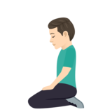 Man Kneeling: Light Skin Tone on JoyPixels 7.0
