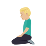Man Kneeling: Medium-Light Skin Tone on JoyPixels 7.0