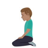 Man Kneeling: Medium Skin Tone on JoyPixels 7.0