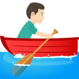 Man Rowing Boat: Light Skin Tone on JoyPixels 7.0