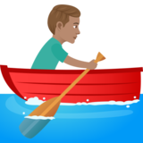 Man Rowing Boat: Medium Skin Tone on JoyPixels 7.0