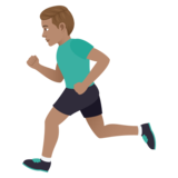 Man Running: Medium Skin Tone on JoyPixels 7.0
