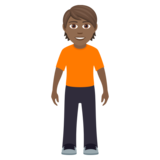 Person Standing: Medium-Dark Skin Tone on JoyPixels 7.0