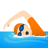 Person Swimming: Light Skin Tone on JoyPixels 7.0
