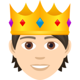 Person with Crown: Light Skin Tone on JoyPixels 7.0