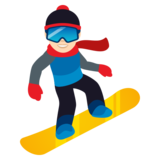 Snowboarder: Light Skin Tone on JoyPixels 7.0