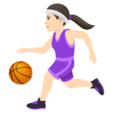 Woman Bouncing Ball: Light Skin Tone on JoyPixels 7.0
