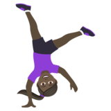 Woman Cartwheeling: Dark Skin Tone on JoyPixels 7.0