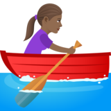 Woman Rowing Boat: Medium-Dark Skin Tone on JoyPixels 7.0
