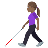 Woman with White Cane: Medium-Dark Skin Tone on JoyPixels 7.0