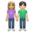 Woman and Man Holding Hands: Medium-Light Skin Tone, Light Skin Tone on LG Velvet