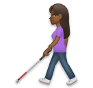 Woman with White Cane: Medium-Dark Skin Tone on LG Velvet